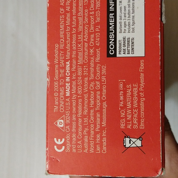 Vintage 2006 Barbie & Elmo Sesame Street TMX Tickle Me Elmo Doll Mattel - Picture 6 of 7